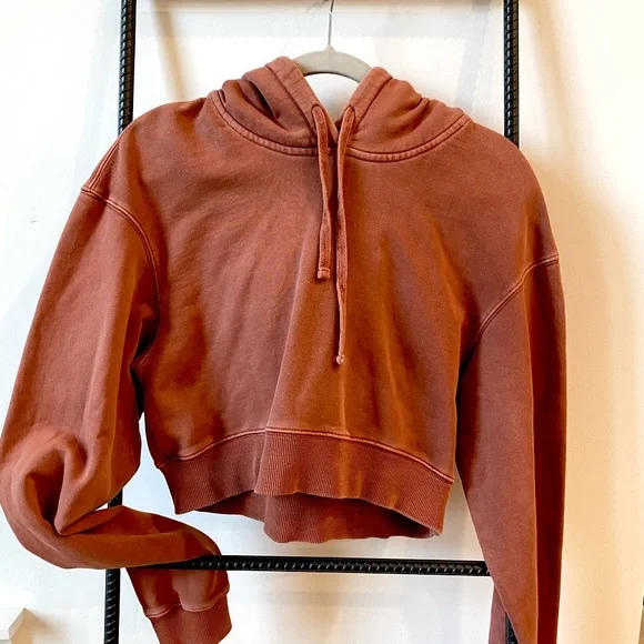 Kith Tops Kith Womens Cropped Burnt Orange Hoodie Size Medium Poshmark